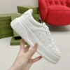 Gucci Chunky Sneakers In web Perforated Leather - All white