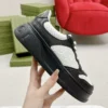 Gucci Chunky Sneakers In web Perforated Leather - Black and white