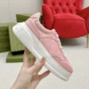 Gucci Chunky Sneakers In web Perforated Leather - Pink