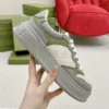 Gucci Chunky Sneakers In web Perforated Leather - Gray