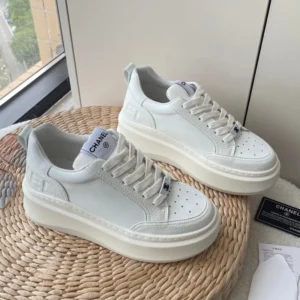 Chanel Chunky-Soled Sheepskin Color-Block Sneakers