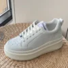 Chanel Chunky-Soled Sheepskin Color-Block Sneakers - All White