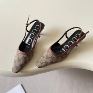 Gucci slingback pumps in GG canvas