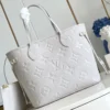 Louis Vuitton Neverfull MM Tote Bag in Monogram Empreinte Leather - All White