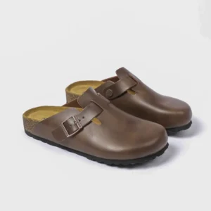 Birkenstock Boston Soft Footbed Clogs in Brown Leather