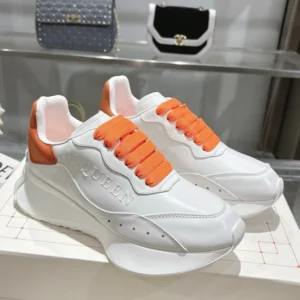 Alexander McQueen Sprint Runner in White/Orange