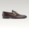 Gucci Jordaan Horsebit Loafer - Gold Horsebit/Burgundy Leather