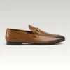 Gucci Jordaan Horsebit Loafer - Gold Horsebit/Brown Leather