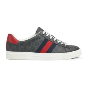 Gucci Ace Sneaker in Black GG Supreme Canvas