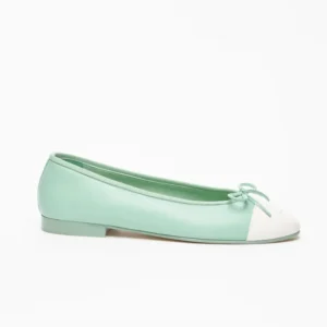 Chanel Two-Tone Ballet Flats in Light Green/White