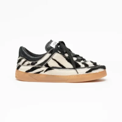 Chanel Artistic Crafts Patterned Low-Top Sneakers in White/Black
