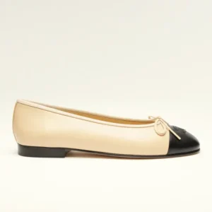 Chanel Two-Tone Ballet Flats in Beige/Black