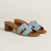Hermès Oasis Sandal - Denim/Brown