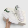 Alexander McQueen Oversized Sneakers Rhinestone Embellishment - White/Green