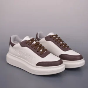 Alexander McQueen Oversized Sneakers in White/Brown New