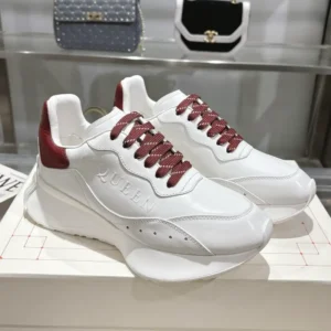 Alexander McQueen Sprint Runner in White/Red