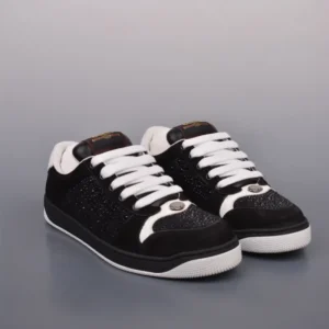 Gucci Screener Sneakers in Black Crystal Embellished