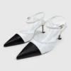 Chanel Two-Tone Pointed Toe 8.5cm Pumps - White / Black