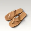 Chanel CC Logo Flip-Flops - Beige