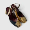 Chanel Square-Toe Two-Tone Mid-Heel 70mm Slingback - Gold / Black