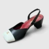 Chanel Square Toe Two-Tone 6cm Mid-Heel Slingbacks - Black/White