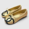 Chanel Quilted Large CC Ballet Flats - Gold