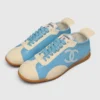 Chanel CC Logo Suede Sneakers - Blue/Beige
