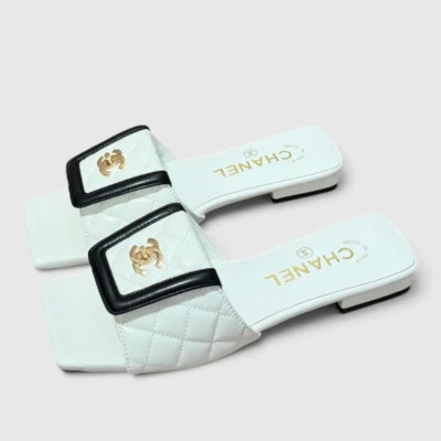 Chanel Square-Toe Quilted Slippers