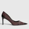 Coffee-coloured GG canvas/black leather